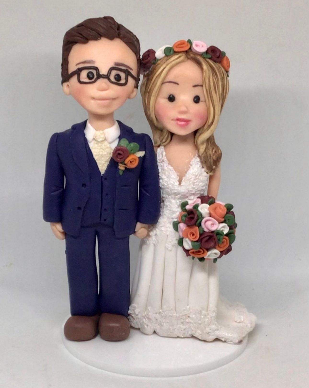 Bride & Groom Clay Cake Topper - Full Costs